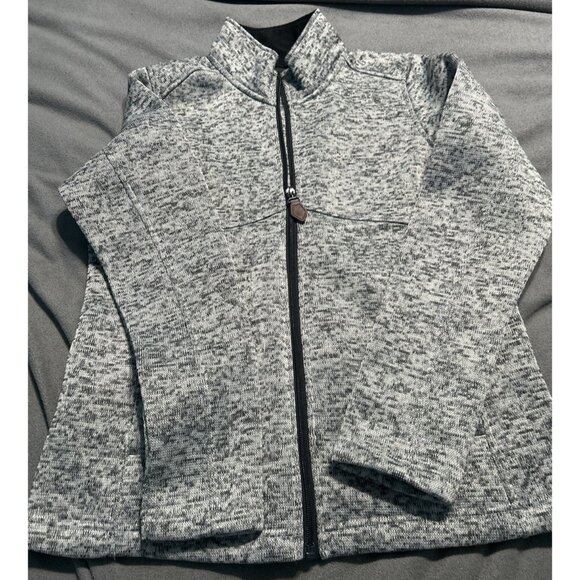 Knoss Jackets & Blazers - Knoss Inspire Women’s Full Zip Sweater Fleece Jacket Size S Light Gray EUC
